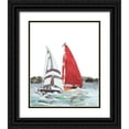 thumbnail image 1 of Slivka, Jane 20x24 Black Ornate Wood Framed with Double Matting Museum Art Print Titled - Line Regatta I, 1 of 4