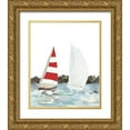 thumbnail image 1 of Slivka, Jane 20x24 Gold Ornate Wood Framed with Double Matting Museum Art Print Titled - Line Regatta II, 1 of 4