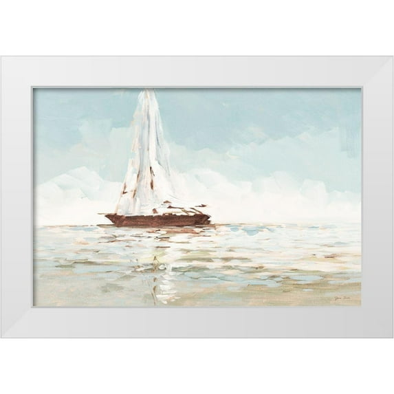Slivka, Jane 24x17 White Modern Wood Framed Museum Art Print Titled - Sailing Journey