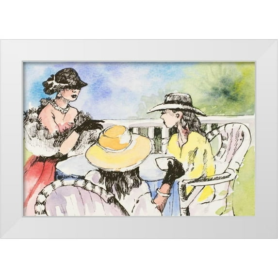 Slivka, Jane 24x17 White Modern Wood Framed Museum Art Print Titled - Tea Party