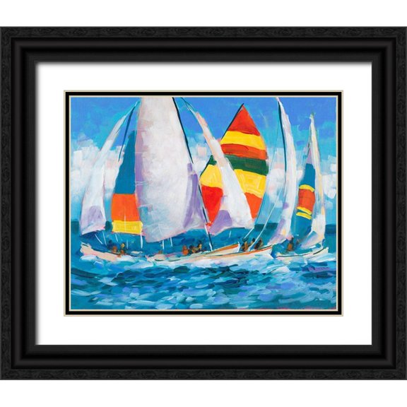 Slivka, Jane 24x20 Black Ornate Wood Framed with Double Matting Museum Art Print Titled - Wide Sails