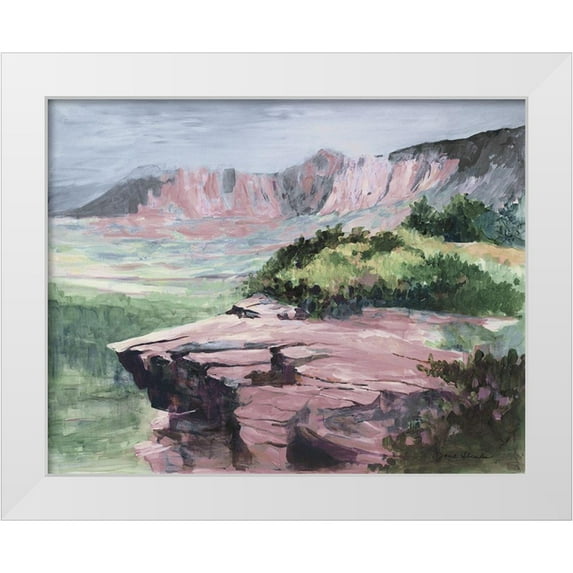 Slivka, Jane 24x20 White Modern Wood Framed Museum Art Print Titled - Quiet Colorful View
