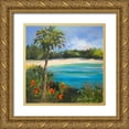 thumbnail image 1 of Slivka, Jane 26x26 Gold Ornate Wood Framed with Double Matting Museum Art Print Titled - Palm Isle, 1 of 4