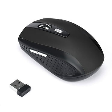 Slmotuae 2.4GHz Wireless Gaming Mouse, with USB Receiver, 2000 DPI Optical Tracking, 6 Buttons,Ambidextrous PC/Mac/Laptop - Black