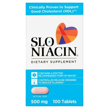 Slo Niacin Tablets, 500 mg, 100 count