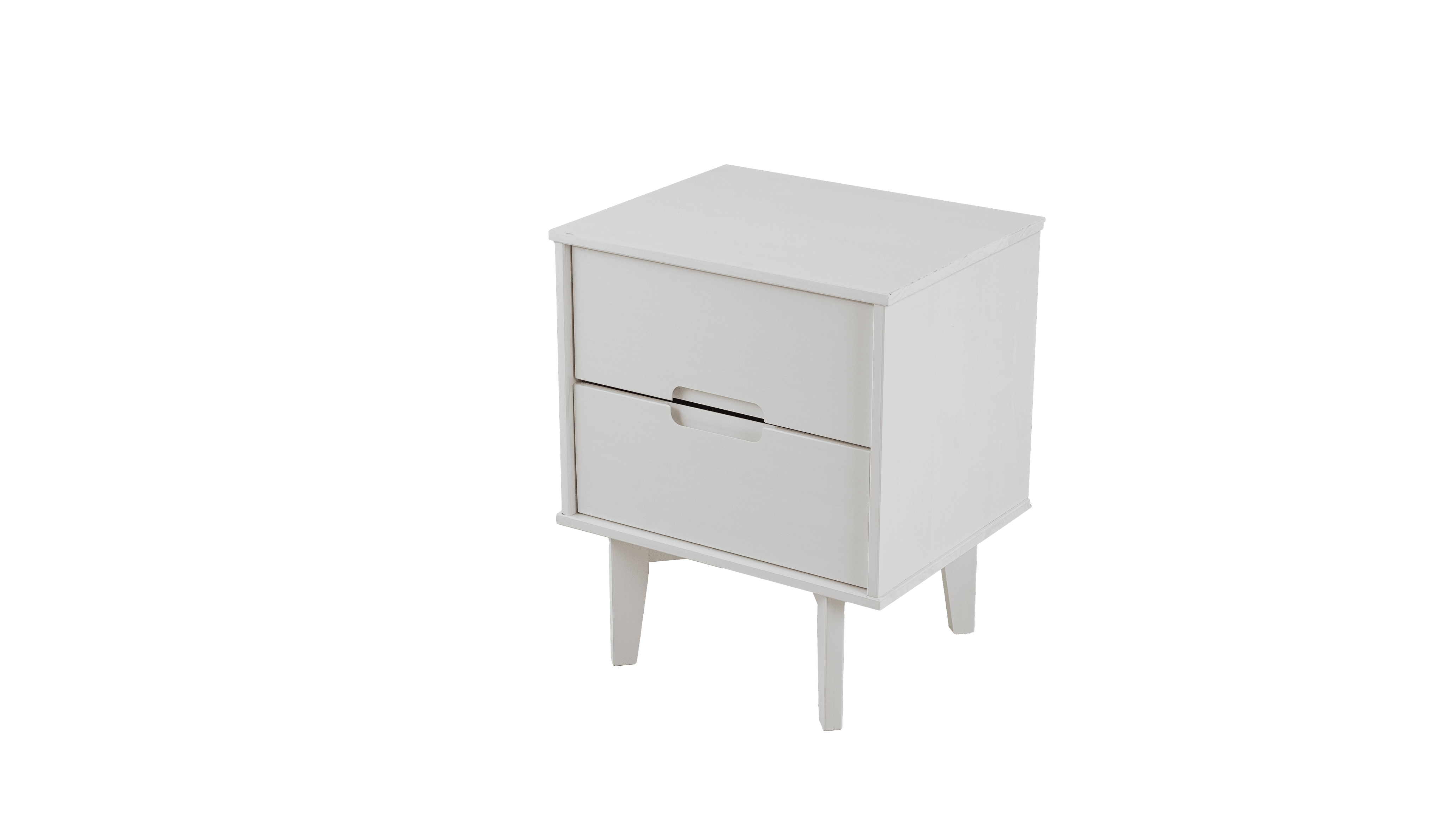 Sloane 2-Drawer Groove Handle Solid Wood Nightstand White