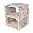 thumbnail image 1 of Sloane 20" Modern Natural Marble Handmade Rectangular 2-Shelf End Table, Beige/Dark Taupe, 1 of 9