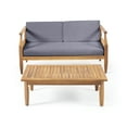 thumbnail image 1 of Noble House Aston Outdoor Mid-Century/Modern Wood Loveseat Set in Teak/Brown, 1 of 10