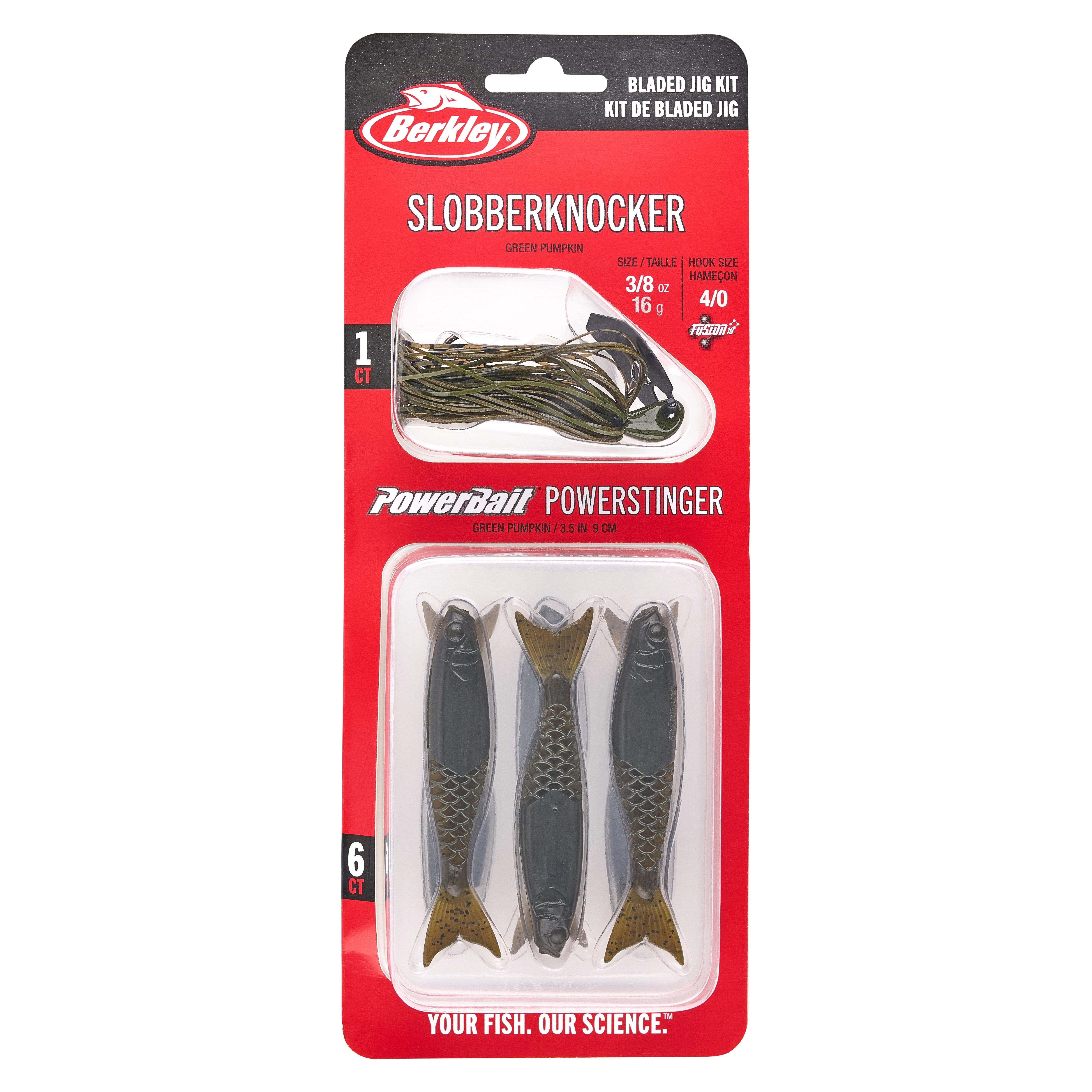Berkley Slobberknocker and PowerStinger Kit, 3/8 oz, Green Pumpkin