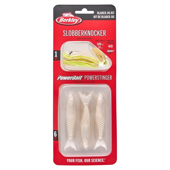 Berkley Slobberknocker and PowerStinger Kit, 3/8 oz, White Chartreuse
