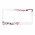 thumbnail image 1 of Sloboki Beautiful Cherry Blossom License Plate Frame Universal Aluminum Metal Car Tag Holders Cars Decor, 1 of 5