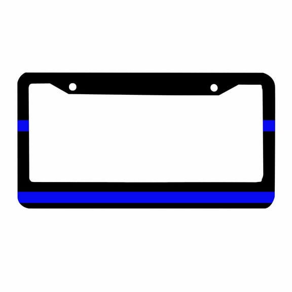 Sloboki Blue Line License Plate Frame Universal Aluminum Metal Car Tag Holders Cars Decor