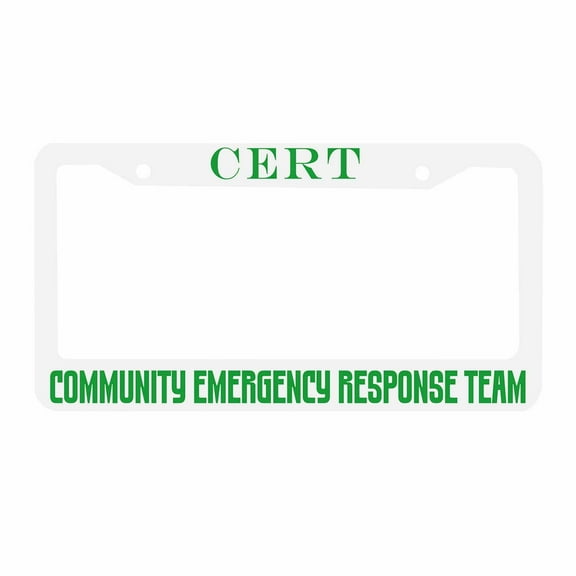 Sloboki CERT COMMUNITY EMERGENCY RESPONSE TEAM License Plate Frame Universal Aluminum Metal Car Tag Holders Cars Decor
