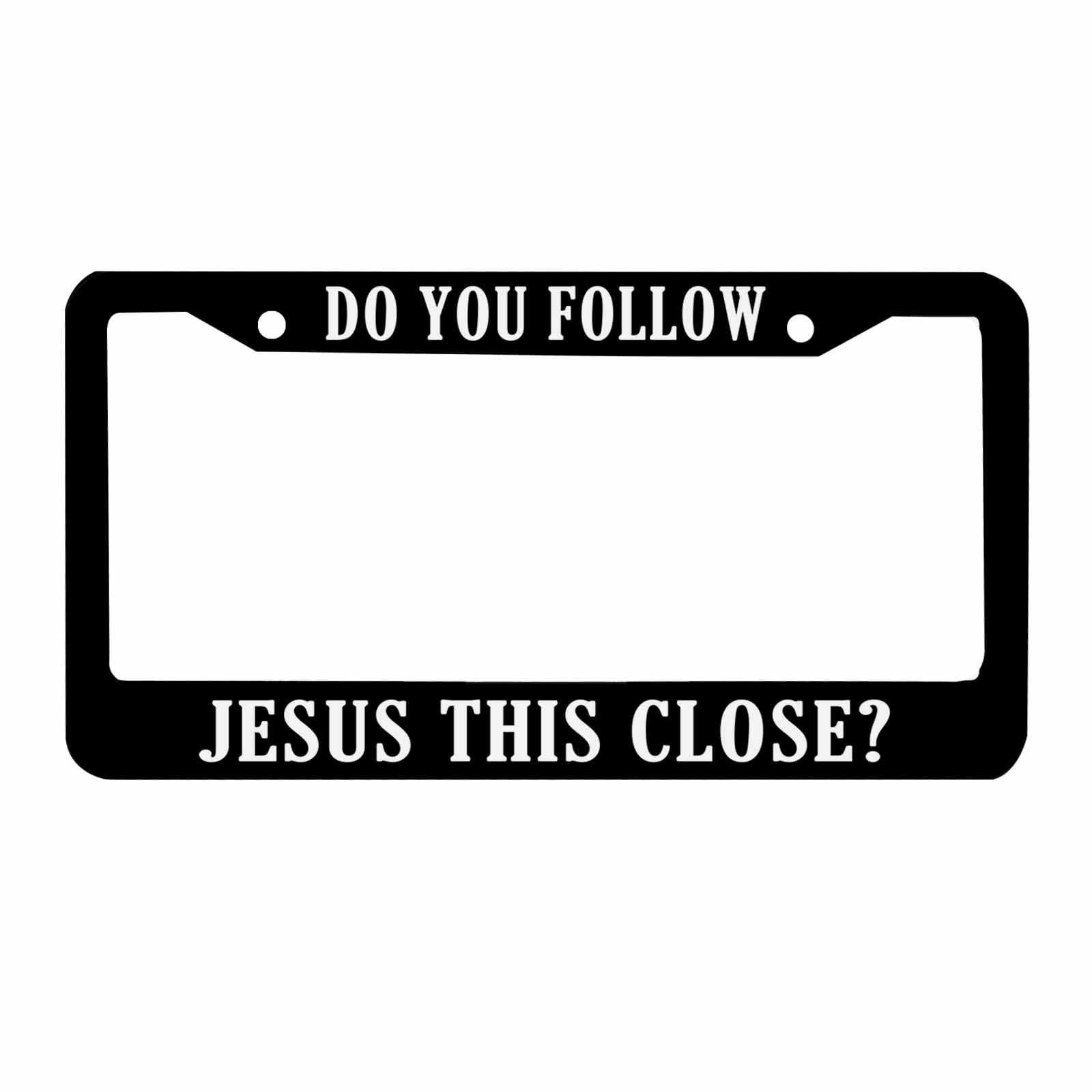 "I Am Grateful Thankful Blessed" License Plate Frame - Black Stainless Steel, Standard 6x12 Inch, 2 Holes