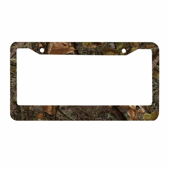 Sloboki Forest Camo License Plate Frame Universal Aluminum Metal Car Tag Holders Cars Decor