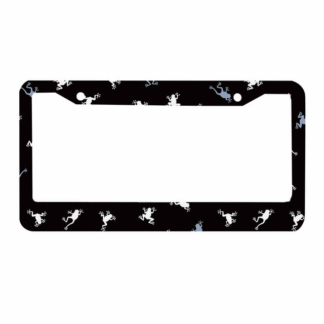 Sloboki I Drew a Frog Cutely License Plate Frame Universal Aluminum Metal Car Tag Holders Cars Decor