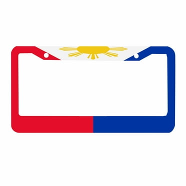 Sloboki National Flag of Philippines License Plate Frame Universal Aluminum Metal Car Tag Holders Cars Decor