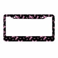 thumbnail image 1 of Sloboki Pink Ribbon License Plate Frame Universal Aluminum Metal Car Tag Holders Cars Decor, 1 of 5