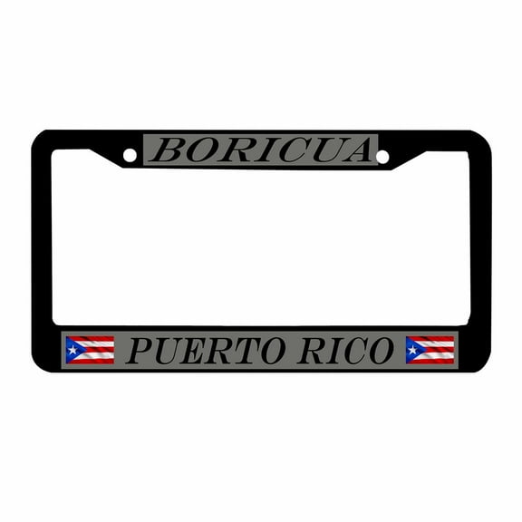 Sloboki Puerto Rico License Plate Frame Universal Aluminum Metal Car Tag Holders Cars Decor