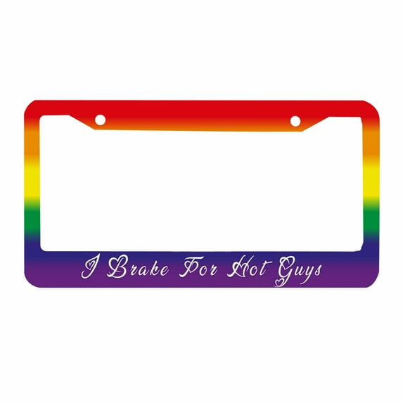 Sloboki Rainbow Gay Pride License Plate Frame Universal Aluminum Metal Car Tag Holders Cars Decor