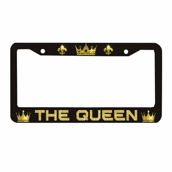 Sloboki THE QUEEN License Plate Frame Universal Aluminum Metal Car Tag Holders Cars Decor