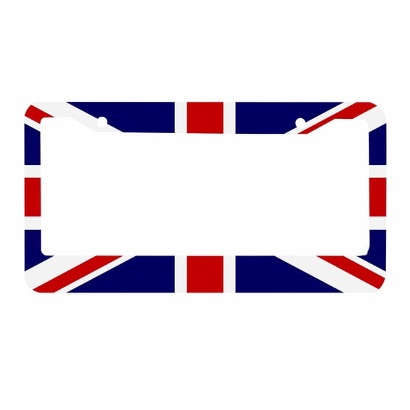 Sloboki United Kingdom Flag Patriotic License Plate Frame Universal Aluminum Metal Car Tag Holders Cars Decor