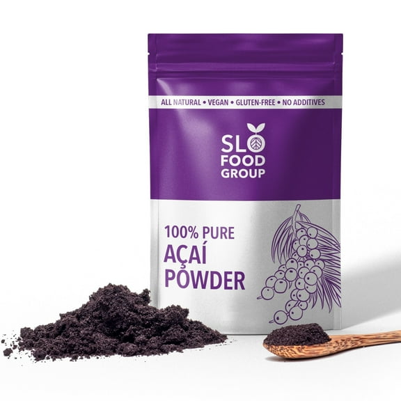 Slofoodgroup 100% Pure Acai Berry Powder - 8 oz Acai for Drinks, Smoothies and Bowls