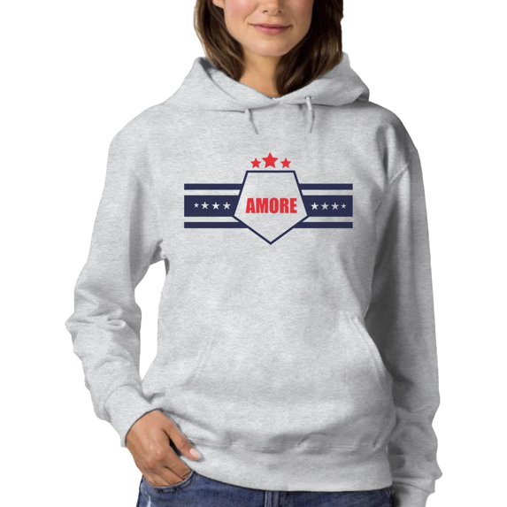 Slogan Amore Banner Hoodie Women -Image by Shutterstock, Female 4X-Large