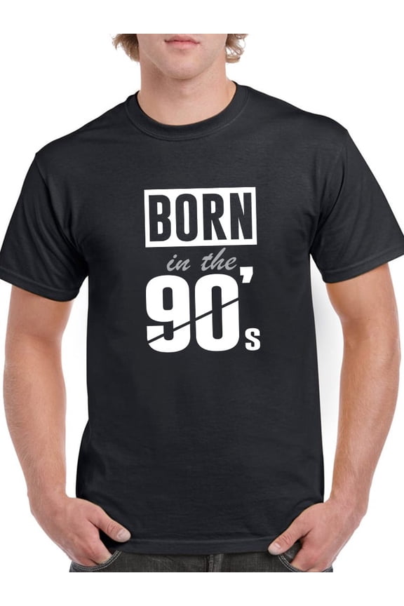 Slogan Born In The 90s Men T-Shirt, Male Large
