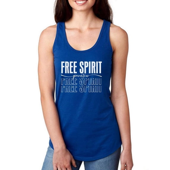 Slogan Free Spirit Art Racerback Tank Women -Image by Shutterstock, Female Small
