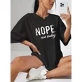 thumbnail image 1 of Slogan Graphic Drop Shoulder Oversized Tee NOPE Not Today Graphic Tees Women Tops, Unisex, 1 of 4