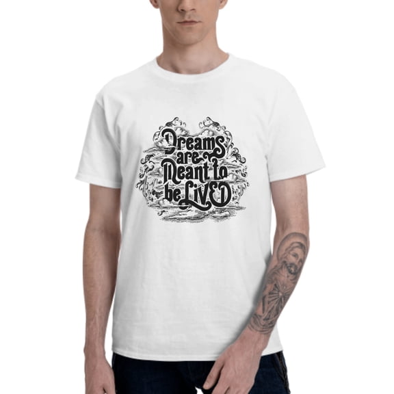 Slogan Men's T-Shirt Cotton 100% Summer Tops Fashion Casual Dreams Short Sleeves for Men Women Round Collar Top Tees