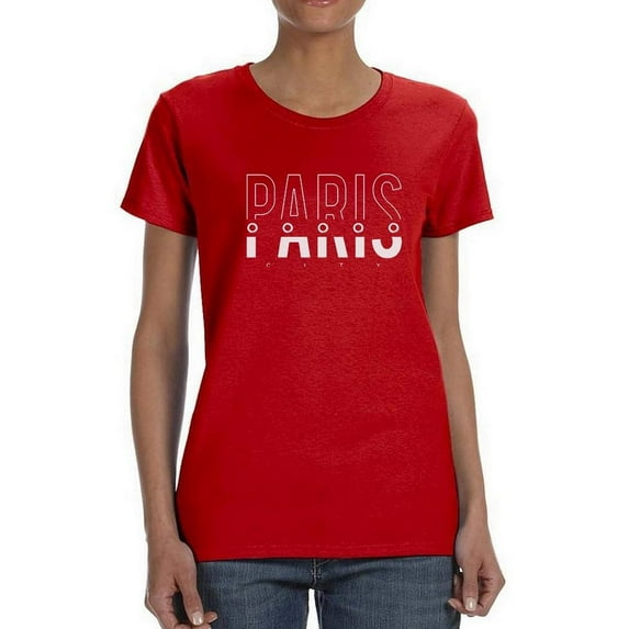 Slogan Paris City T Shirt Shaped T-Shirt Women -Image by Shutterstock, Female Large