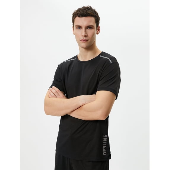 Slogan Printed Crew Neck Short Sleeve Sport T-Shirt