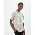 thumbnail image 1 of Slogan Printed Slim Fit Crew Neck Short Sleeve Cotton T-Shirt, 1 of 6