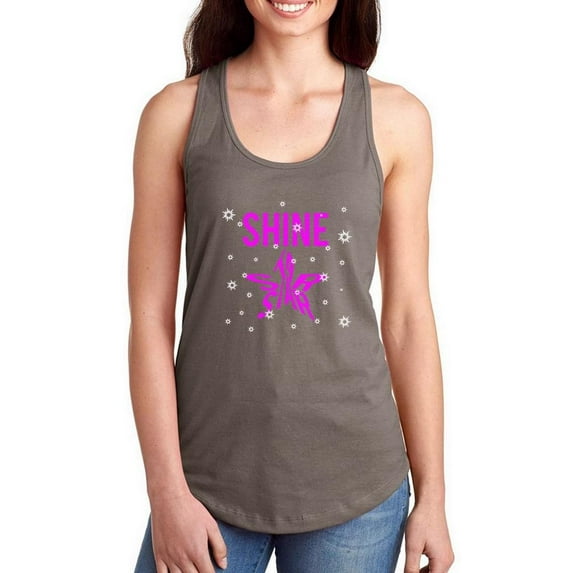Slogan Shine Star Racerback Tank Women -Image by Shutterstock, Female Large