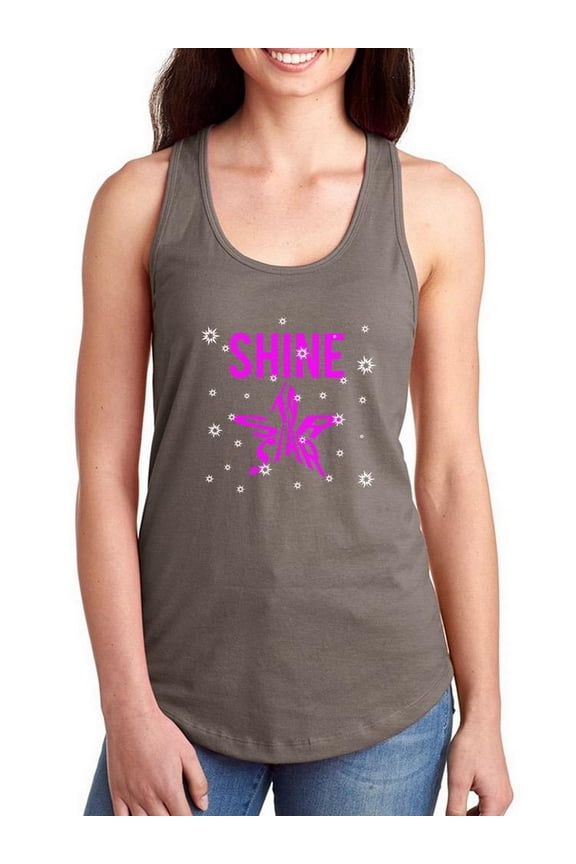 Slogan Shine Star Racerback Tank Women -Image by Shutterstock, Female Small