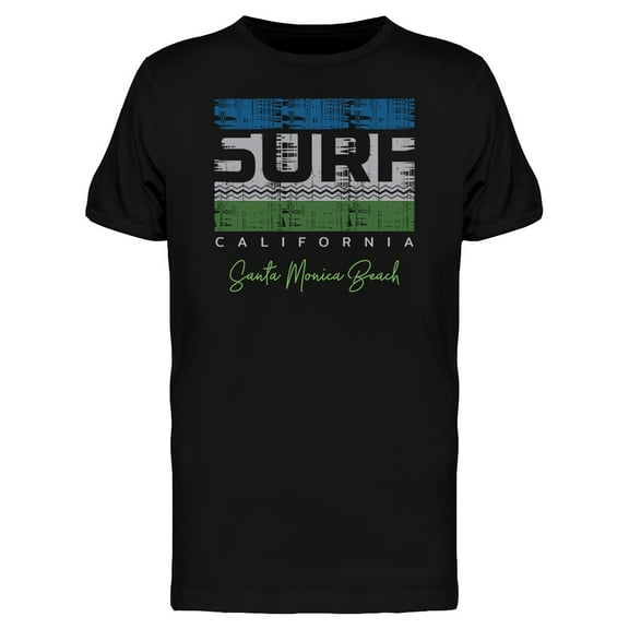 Slogan Surf Santa Monica T-Shirt Men -Image by Shutterstock, Male 3X-Large