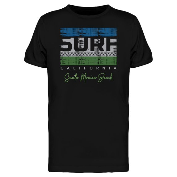 Slogan Surf Santa Monica T-Shirt Men -Image by Shutterstock, Male 3X-Large