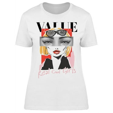 Slogan With Woman Eyes And Face  T-Shirt Women -Image by Shutterstock, Female Medium