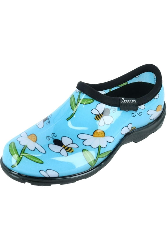 Bumble Bee and Flower Print Rain and Garden Shoes (Women)
