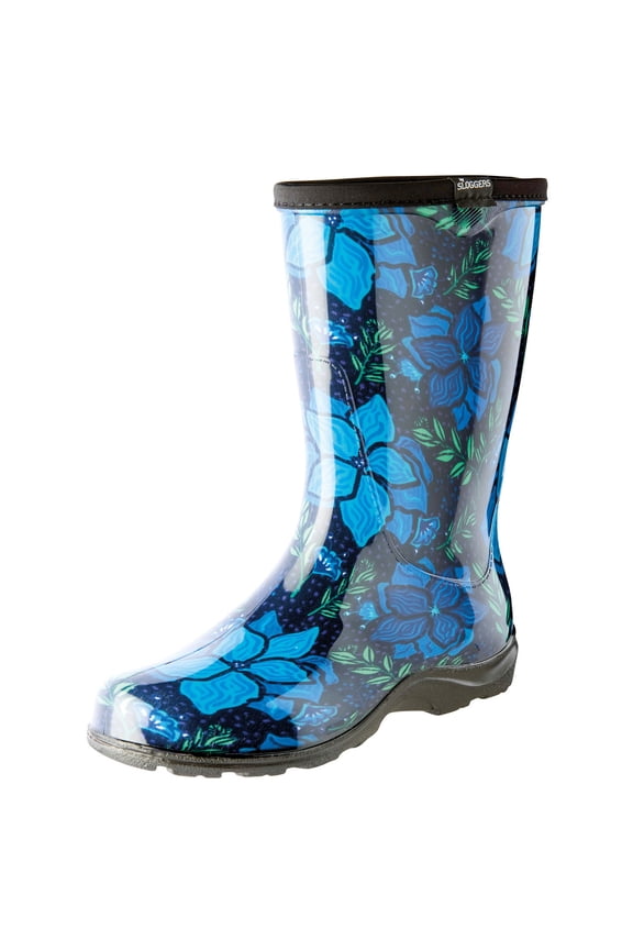 Waterproof Garden Rain Boots for Women - Cute Mid-Calf Mud & Muck Boots with Premium Comfort Support Insole, (Spring Surprise), (Size 10)