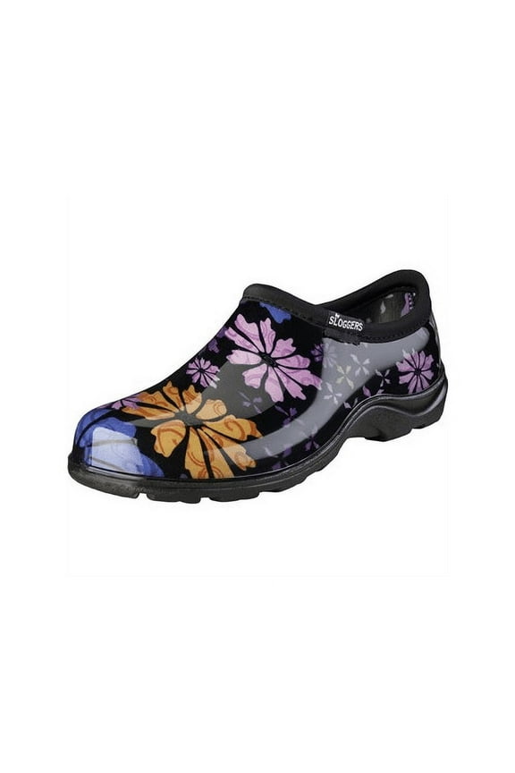 Sloggers Waterproof Garden Shoe for Women – Outdoor Slip On Rain and Garden Clogs with Premium Comfort Insole, (Flower Power), (Size 10)