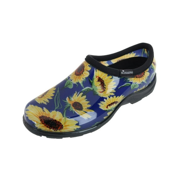 Sloggers Waterproof Garden Shoe for Women – Outdoor Slip On Rain and Garden Clogs with Premium Comfort Insole, (Sunflower Blue), (Size 6)