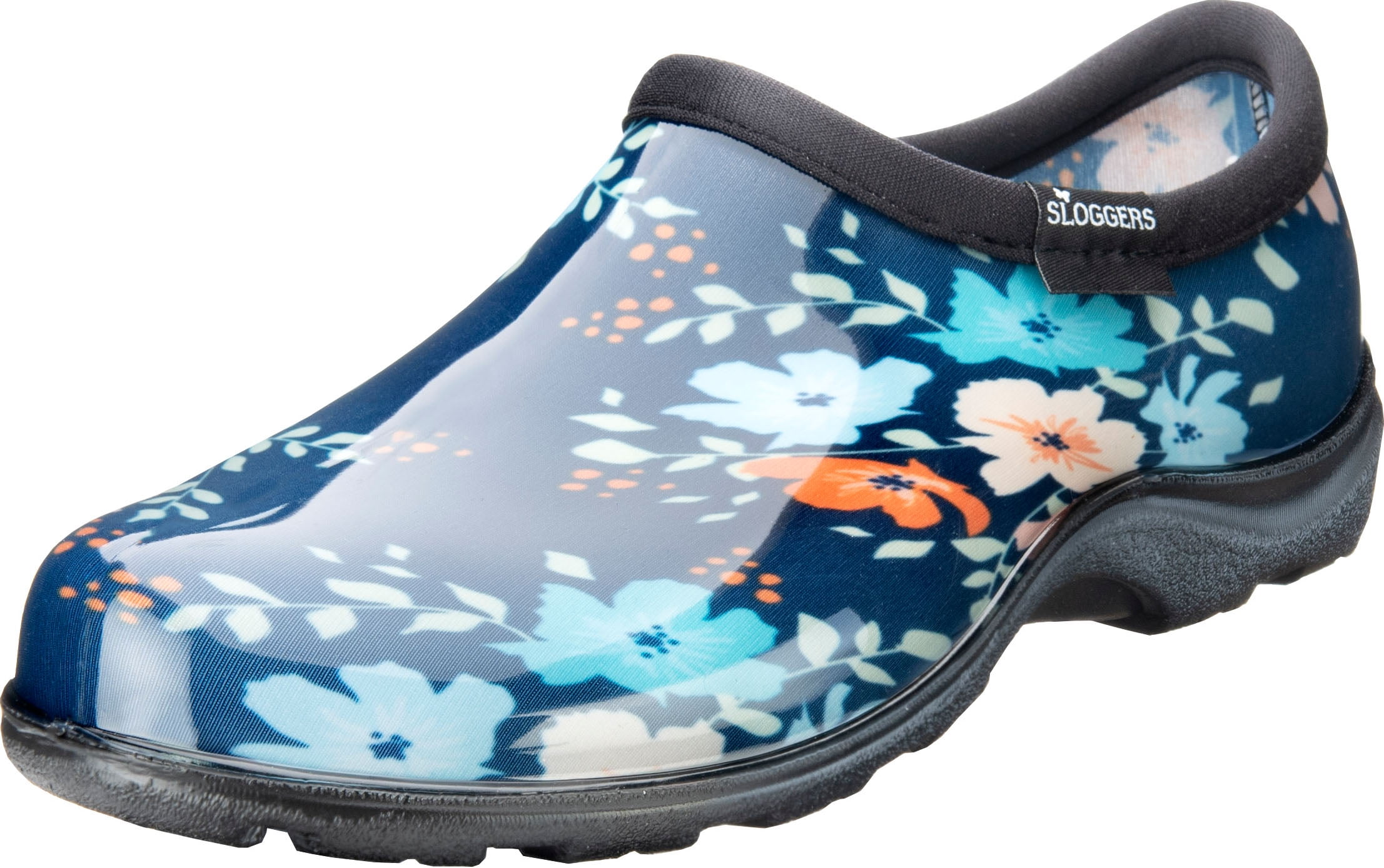 Sloggers Waterproof Garden Shoe for Women Outdoor Slip On Rain and Garden Clogs with Premium Comfort Support Insole Floral Fun Blue Size 10 Walmart