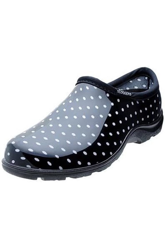 Women's Garden/Rain Shoes 7 US Black Polka Dot