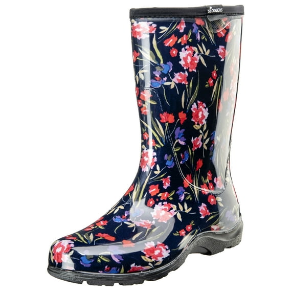 Sloggers Women's Rain & Garden Boots - Fresh Cut Navy, Style 5019FCNV