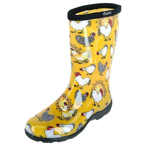 Sloggers Women's Rain & Garden Chicken Print Boot