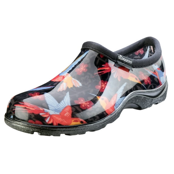 Sloggers Women's Rain & Garden Shoes - Hummingbird Black/Red, Style 5117HUMRD