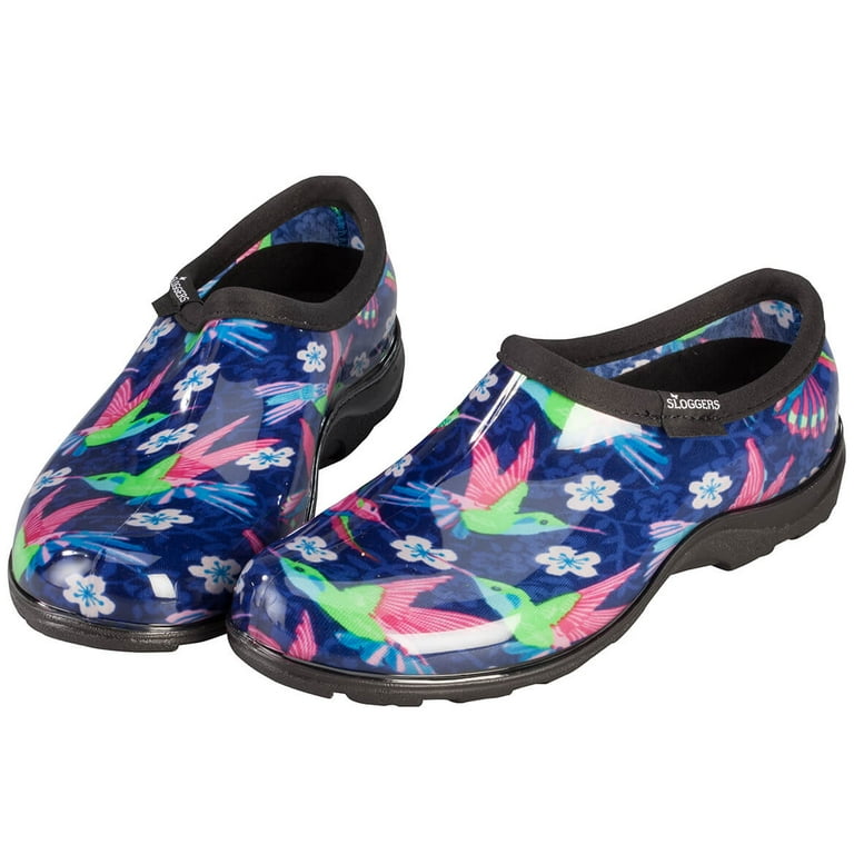 Sloggers Women s Rain Garden Shoes Hummingbird Blue Pink Style 5117HUMPK